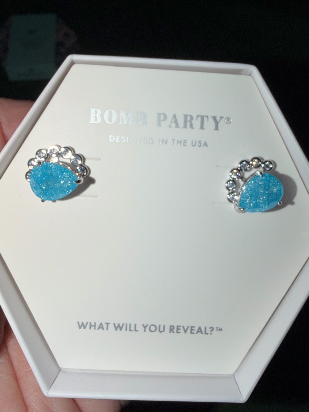 BP RETRO March Birthday-Yours In A Heartbeat Aquamarine Ice Crystal on Rhodium